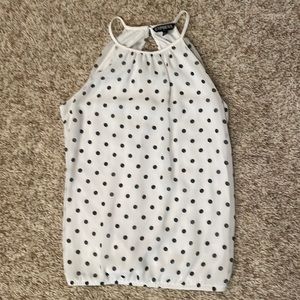 Express black/white polka dot halter top; Size XS
